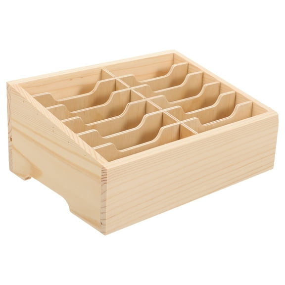 Guiyong Multi-use Wooden Desktop Storage Box Multi Grids Cell Phone Management Display Case