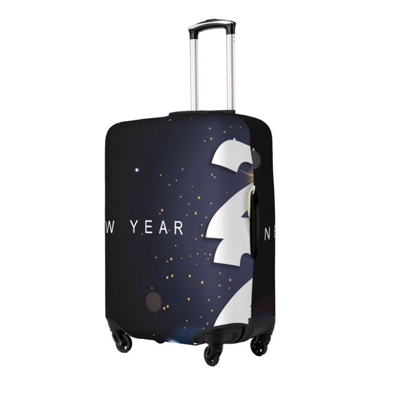 Gukieu 2025 Happy New Year 2 Print Suitcase Protective Cover, Elastic Zipper Buckle Suitcase Protective Cover, Suitable for Travel, Business Trip-Small