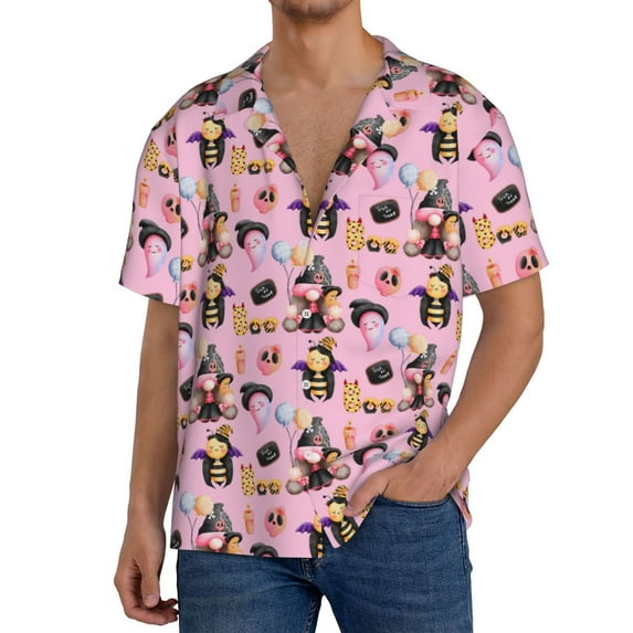 Gukieu 2336109497 Print Men's Short-sleeved Shirts, Button-down Pocket Shirts, T-shirts, Beach Vacation Travel Summer Clothing-3X-Large