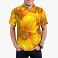 thumbnail image 1 of Gukieu 3D Sunflowers Print Men's Quick-drying POLO Shirt, Button-down Summer T-shirt, Suitable for Work and Outdoor Activities-Medium, 1 of 6