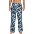 thumbnail image 1 of Gukieu A Japanese Great Wave Print Men's Home Trousers, Elastic Drawstring Home Pajamas Clothing Suitable for Adult Men-Medium, 1 of 6