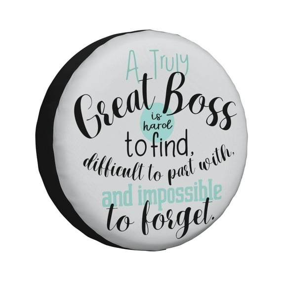 Gukieu A Truly Great Boss Print Car Tire Cover, Adjustable Waterproof and Dustproof Tire Protection Cover, Suitable for SUV, Truck, Van-14 inch