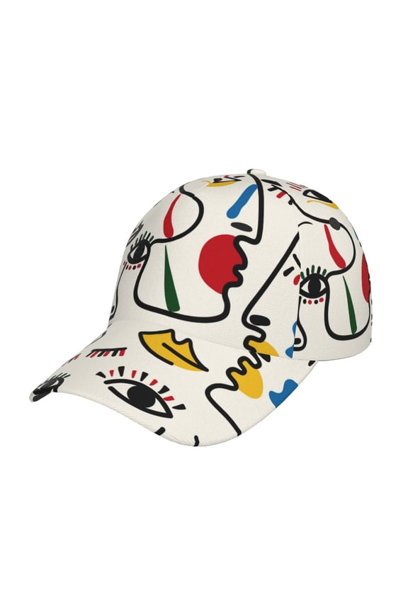 Aabstract Eyes Prin Baseball Cap, Adjustable Sweat-wicking Daily,Travel, Sports Cap, Unisex