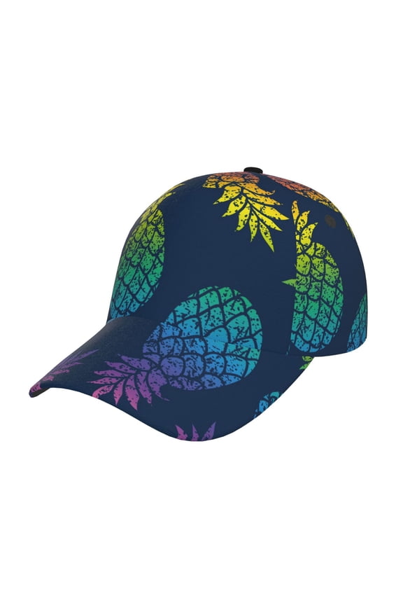 Abstract Bright Pineapple Fruit Retro Prin Baseball Cap, Adjustable Sweat-wicking Daily,Travel, Sports Cap, Unisex