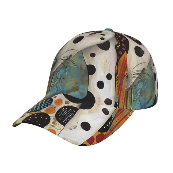 Gukieu Abstract Dalmatian Art Prin Baseball Cap, Adjustable Sweat-wicking Daily,Travel, Sports Cap, Unisex