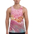 thumbnail image 1 of Gukieu Abstract Pink Gold Splash Print Men's Quick Dry Fitness Vest, Round Neck Sleeveless Fitness Bodybuilding Top-Medium, 1 of 7