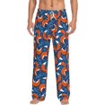 thumbnail image 1 of Gukieu Abstract Vintage Fox and Plants Print Men's Home Trousers, Elastic Drawstring Home Pajamas Clothing Suitable for Adult Men-Small, 1 of 6