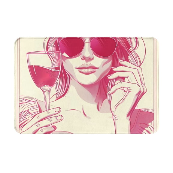 Gukieu Ace Of Diamonds Lady Print Dust-proof Floor Mats, Water-absorbent and Non-slip Flannel Door Mats 16x24in, Home Decoration Suitable for Kitchen, Bathroom, Garage