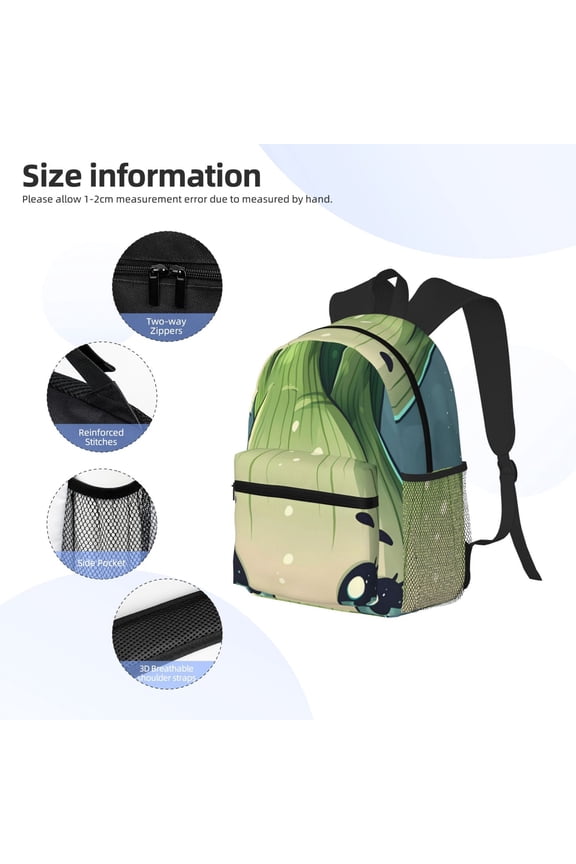 Adorable Kawaii Fennel Character Print Backpack, Waterproof Backpack with Adjustable Shoulder Straps, Suitable for Campus, Business, Travel, Unisex