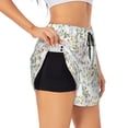 thumbnail image 1 of Gukieu Aerial Flora Print Women's Sports Shorts with Drawstring Elastic Waistband for Running, Yoga, Fitness-Medium, 1 of 7