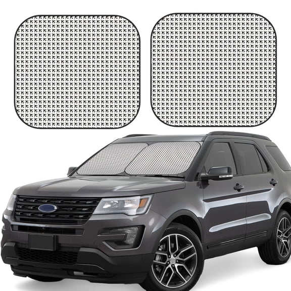 Gukieu Airplane Print Car Windshield Sun Visor, Foldable Anti-UV Car Sun Visor Suitable for Vans, Trucks Car Accessories-Small