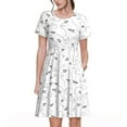 thumbnail image 1 of Gukieu Airplane Print Women's Short Sleeve Dress, Elastic Waistband A-line with Pockets Summer Dress, Suitable for Daily Leisure, Work, Vacation, 1 of 6