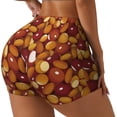 thumbnail image 1 of Gukieu Almond Nuts Print Women's Sports Shorts, Elastic Waist High Stretch Running Yoga Gym Sweatpants-Small, 1 of 8