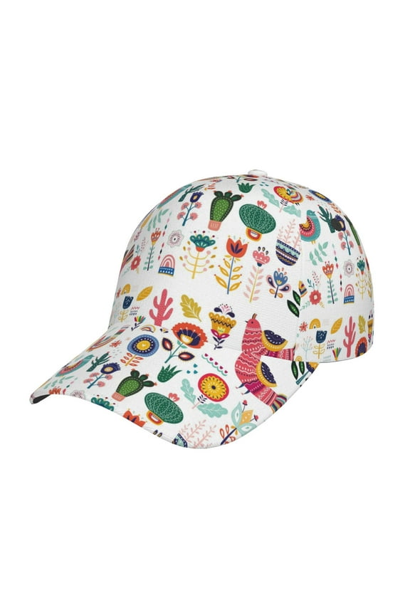 Alpaca Flower Prin Baseball Cap, Adjustable Sweat-wicking Daily,Travel, Sports Cap, Unisex