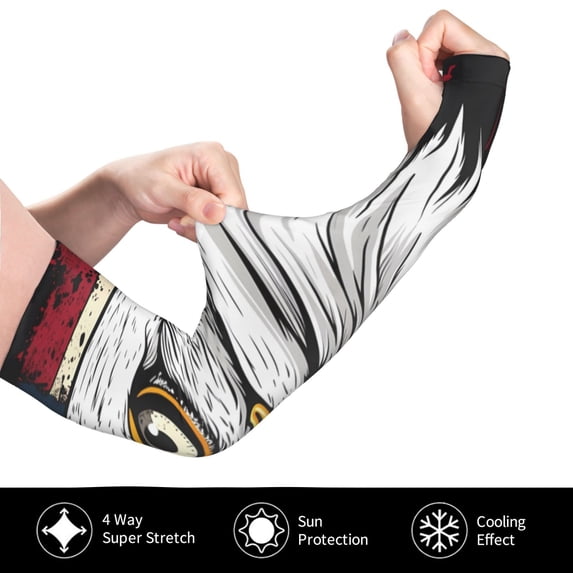 Gukieu American Bald Eagle for Adult Ice Silk Sun Protection Arm Sleeves, Moisture Wicking, UV Protection Outdoor Sports Arm Sleeves, Unisex
