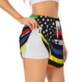 thumbnail image 1 of Gukieu American Flag Print Women's Sports Shorts with Drawstring Elastic Waistband for Running, Yoga, Fitness-Large, 1 of 7