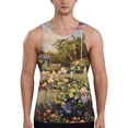 thumbnail image 1 of Gukieu American Flag Rose Garden Print Men's Quick Dry Fitness Vest, Round Neck Sleeveless Fitness Bodybuilding Top-4X-Large, 1 of 7