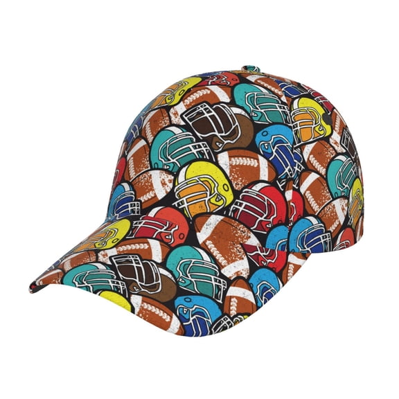 Gukieu American Football Prin Baseball Cap, Adjustable Sweat-wicking Daily,Travel, Sports Cap, Unisex