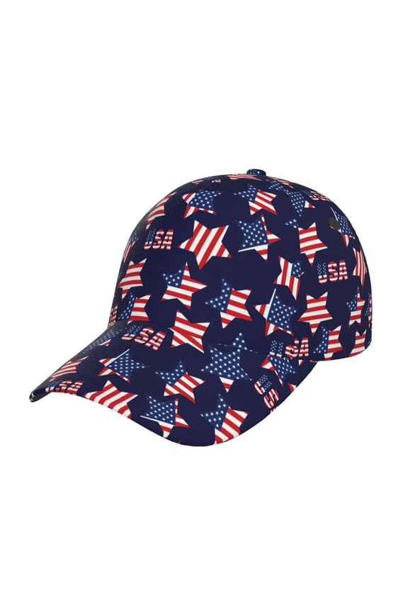 American Stars Prin Baseball Cap, Adjustable Sweat-wicking Daily,Travel, Sports Cap, Unisex