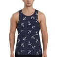 thumbnail image 1 of Gukieu Anchors Print Men's Quick Dry Fitness Vest, Round Neck Sleeveless Fitness Bodybuilding Top-XX-Large, 1 of 7