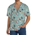 thumbnail image 1 of Gukieu Animal Dog Print Men's Short-sleeved Shirts, Button-down Pocket Shirts, T-shirts, Beach Vacation Travel Summer Clothing-Small, 1 of 5