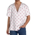 thumbnail image 1 of Gukieu Animal Pink Color Paw Print Men's Short-sleeved Shirts, Button-down Pocket Shirts, T-shirts, Beach Vacation Travel Summer Clothing-Large, 1 of 5