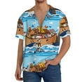 thumbnail image 1 of Gukieu Animals on Noah's Ark Floating Print Men's Short-sleeved Shirts, Button-down Pocket Shirts, T-shirts, Beach Vacation Travel Summer Clothing-Medium, 1 of 5