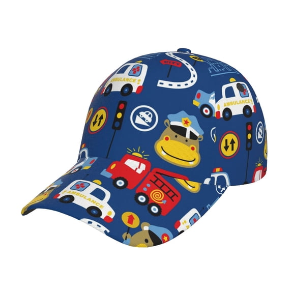 Gukieu Animals Rescue Team Prin Baseball Cap, Adjustable Sweat-wicking Daily,Travel, Sports Cap, Unisex