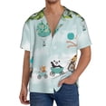 thumbnail image 1 of Gukieu Animals Riding Across The Sky Print Men's Short-sleeved Shirts, Button-down Pocket Shirts, T-shirts, Beach Vacation Travel Summer Clothing-XX-Large, 1 of 5