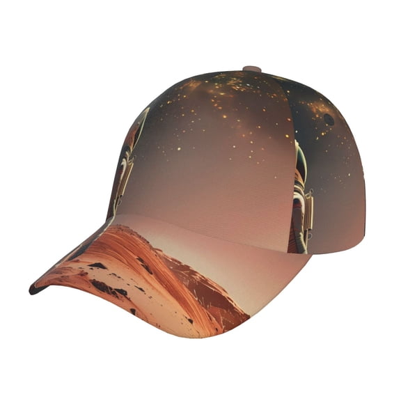 Gukieu Astronaut On Mars A Prin Baseball Cap, Adjustable Sweat-wicking Daily,Travel, Sports Cap, Unisex