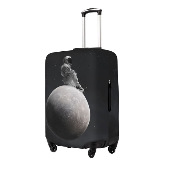 Gukieu Astronaut Sitting On Mercury Planet Print Suitcase Protective Cover, Elastic Zipper Buckle Suitcase Protective Cover, Suitable for Travel, Business Trip-X-Large