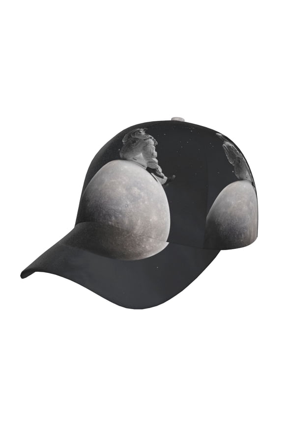 Astronaut Sitting On Mercury Planet Prin Baseball Cap, Adjustable Sweat-wicking Daily,Travel, Sports Cap, Unisex