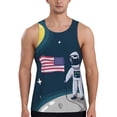 thumbnail image 1 of Gukieu Astronaut With USA Flag Print Men's Quick Dry Fitness Vest, Round Neck Sleeveless Fitness Bodybuilding Top-Medium, 1 of 7