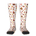thumbnail image 1 of Gukieu Autumn Maple Leaf with Hedgehog Print Contrast Color Stockings, Elastic Sports Socks Warm Socks Clothing Accessories, Adult Unisex, 1 of 6