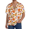 thumbnail image 1 of Gukieu Autumn Plants Print Men's Short-sleeved Shirts, Button-down Pocket Shirts, T-shirts, Beach Vacation Travel Summer Clothing-XX-Large, 1 of 5