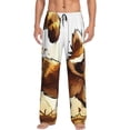 thumbnail image 1 of Gukieu Autumn Raccoon In Forest Print Men's Home Trousers, Elastic Drawstring Home Pajamas Clothing Suitable for Adult Men-Small, 1 of 6