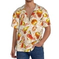 thumbnail image 1 of Gukieu Autumn With Birds Print Men's Short-sleeved Shirts, Button-down Pocket Shirts, T-shirts, Beach Vacation Travel Summer Clothing-3X-Large, 1 of 5