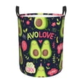 thumbnail image 1 of Gukieu Avocado Love Print Round Dirty Clothes Bag, Waterproof Standing Home Bathroom Storage Basket Car Trunk Storage Bag-Small, 1 of 6