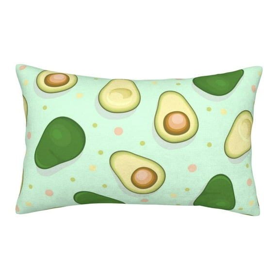 Gukieu Avocado Print Plush Pillow Cover, Hidden Zipper Pillow Protector without Pillow Core, Suitable for Bedroom, Office, Car Decoration-16"x24"
