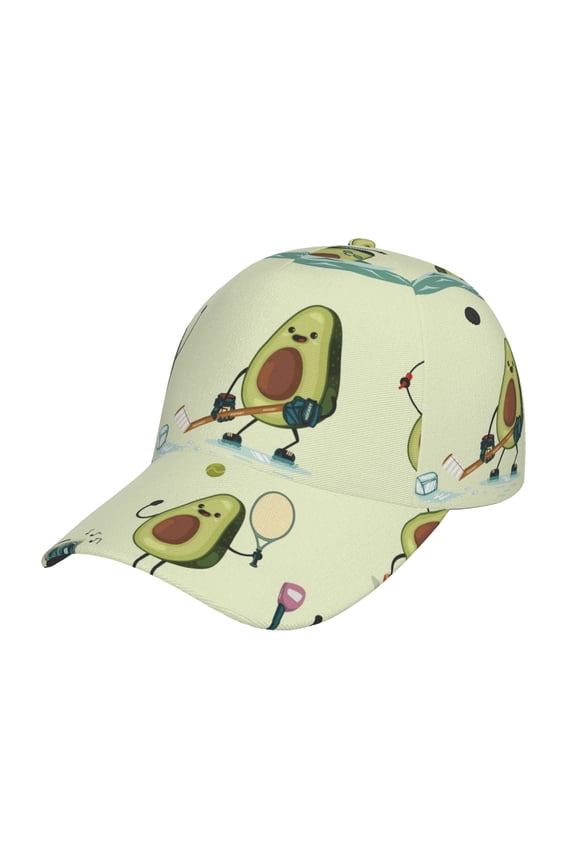 Avocado for Exercise Prin Baseball Cap, Adjustable Sweat-wicking Daily,Travel, Sports Cap, Unisex