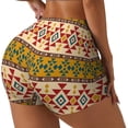 thumbnail image 1 of Gukieu Aztec Print Women's Sports Shorts, Elastic Waist High Stretch Running Yoga Gym Sweatpants-Medium, 1 of 8