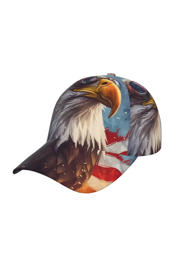 Bald Eagle Pilot Prin Baseball Cap, Adjustable Sweat-wicking Daily,Travel, Sports Cap, Unisex