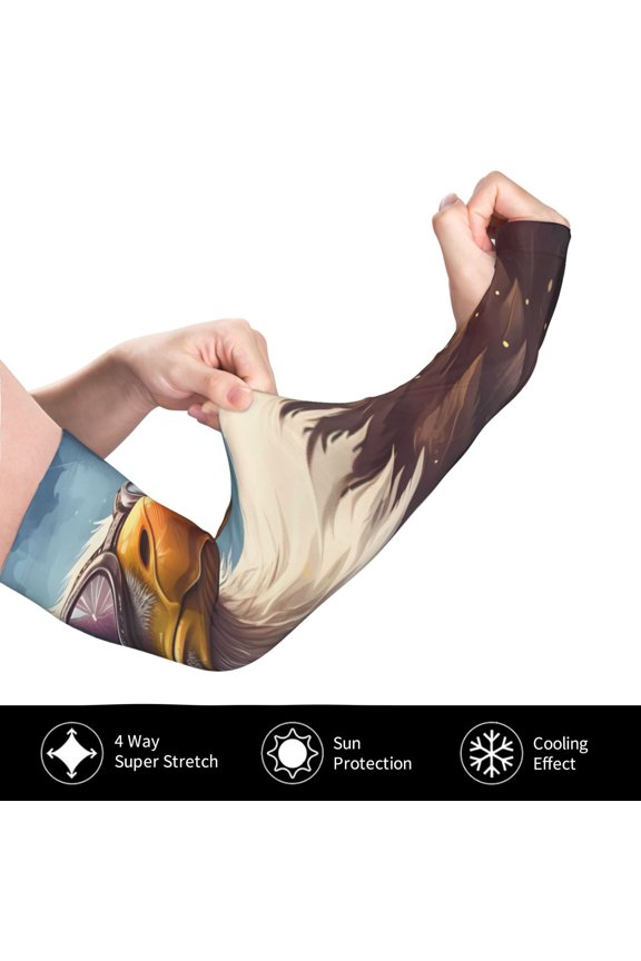 Bald Eagle Pilot for Adult Ice Silk Sun Protection Arm Sleeves, Moisture Wicking, UV Protection Outdoor Sports Arm Sleeves, Unisex