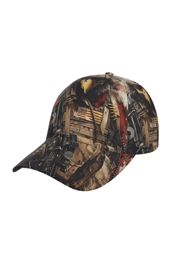 Bald Eagle Soldier Prin Baseball Cap, Adjustable Sweat-wicking Daily,Travel, Sports Cap, Unisex