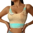 thumbnail image 1 of Gukieu Beach Footprint Print Women's Sports Vest, Low-neck U-shaped Removable Pad Sports Bra for Yoga, Exercise, Dance-Large, 1 of 8