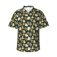 thumbnail image 1 of Gukieu Bear Sunflower Print Men's Short-sleeved Shirts, Button-down Lapel Hawaiian Shirts, T-shirts, Beach Vacation Summer Casual Wear,Large, 1 of 7
