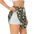 thumbnail image 1 of Gukieu Bear Sunflower Print Women's Sports Shorts with Drawstring Elastic Waistband for Running, Yoga, Fitness-X-Large, 1 of 7