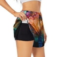 thumbnail image 1 of Gukieu Bioluminescent Underwater Flower Print Women's Sports Shorts with Drawstring Elastic Waistband for Running, Yoga, Fitness-Small, 1 of 7