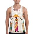 thumbnail image 1 of Gukieu Black African Woman Print Men's Quick Dry Fitness Vest, Round Neck Sleeveless Fitness Bodybuilding Top-3X-Large, 1 of 7