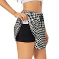 thumbnail image 1 of Gukieu Black And White Houndstooth Print Women's Sports Shorts with Drawstring Elastic Waistband for Running, Yoga, Fitness-Small, 1 of 7